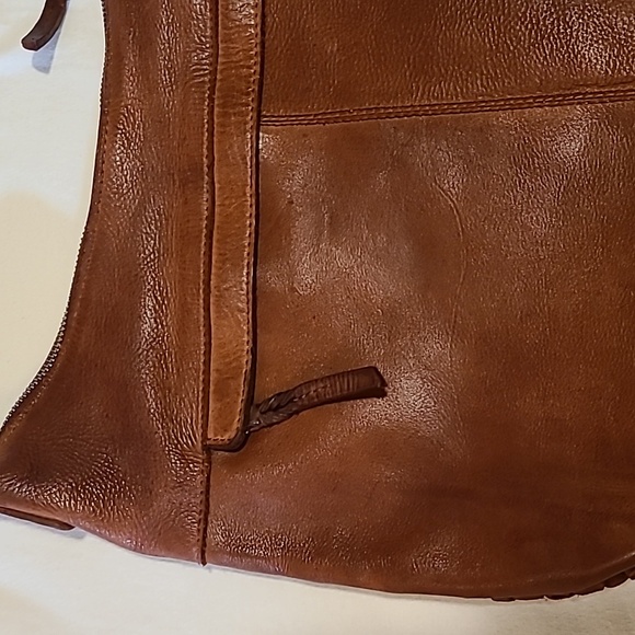 Vilenca Holland Brown Leather Woven Shoulder Bag Boho Bohemian Purse Soft - Picture 5 of 16